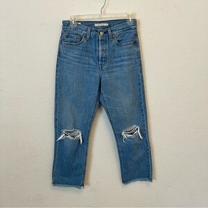 Levi’s Wedgie Straight Distressed Knee Jeans